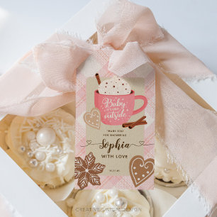 Hot Chocolate Winter Baby Shower Girl Favour Tags