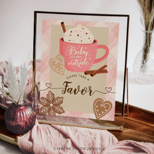 Hot Chocolate Winter Baby Shower Girl Favours Sign