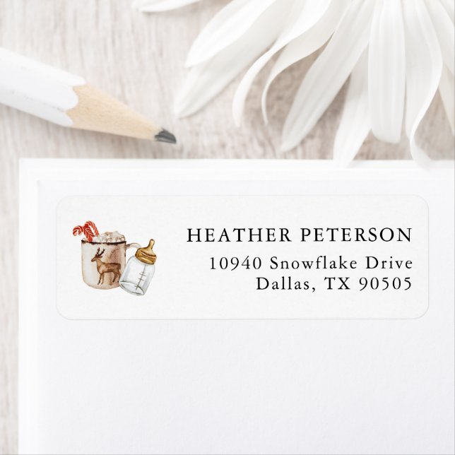 Hot Chocolate Winter Holiday Baby Shower Address (Insitu)