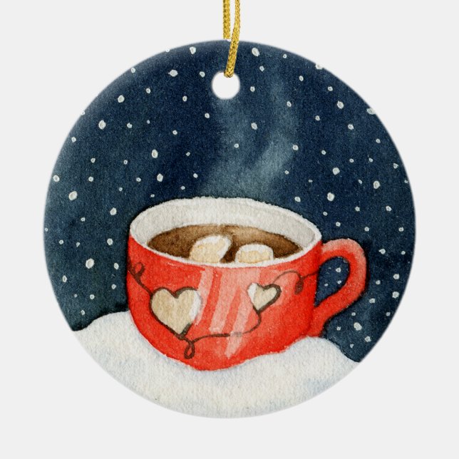 Hot Chocolate Winter Ornament (Front)