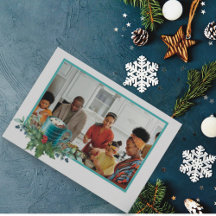 Hot Chocolate with Holly and Greenery Flat Photo