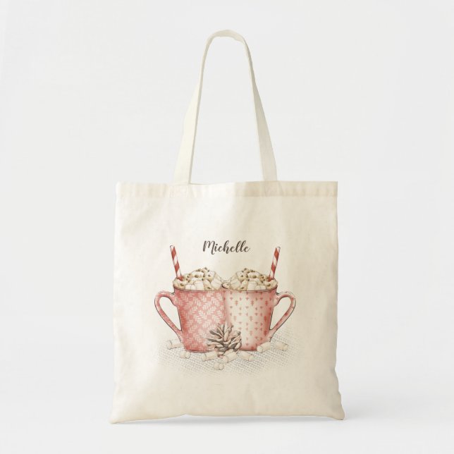 Hot Chocolate with Name Tote Bag (Front)