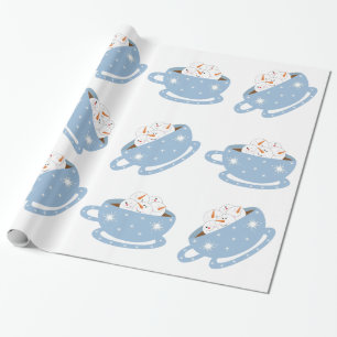 Hot Chocolate with Snowmen Wrapping Paper