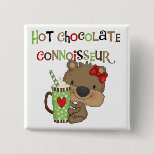 Hot ChocolateConoisseur Girl Bear 15 Cm Square Badge