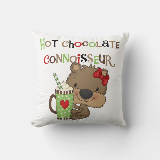 Hot ChocolateConoisseur Girl Bear Cushion (Front)