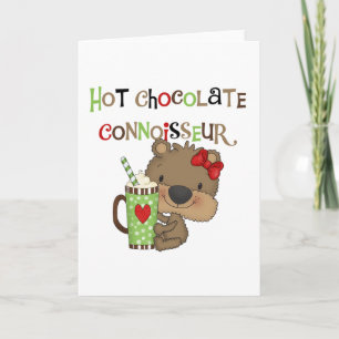 Hot ChocolateConoisseur Girl Bear Holiday Card
