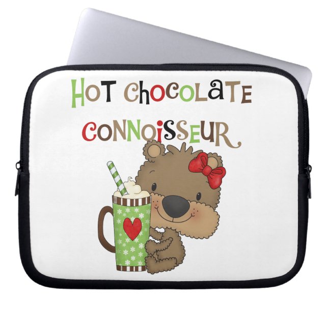 Hot ChocolateConoisseur Girl Bear Laptop Sleeve (Front)