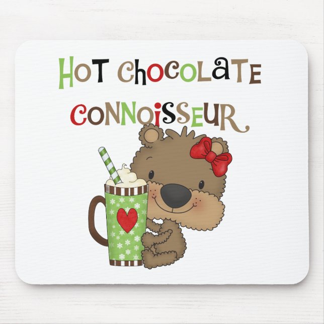 Hot ChocolateConoisseur Girl Bear Mouse Mat (Front)