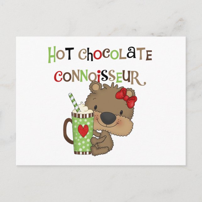 Hot ChocolateConoisseur Girl Bear Postcard (Front)