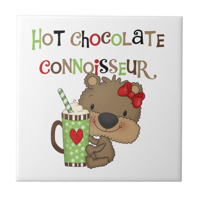 Hot ChocolateConoisseur Girl Bear Tile (Front)