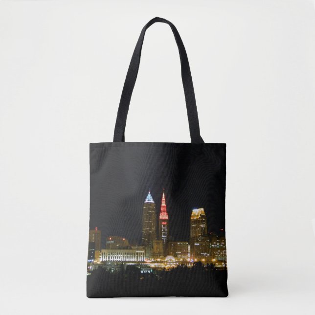 Hot Cleveland Night Printed Tote Bag (Front)