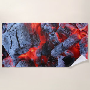 Hot coals beach towel