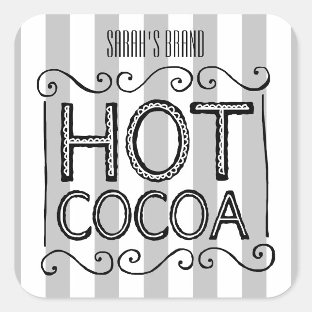 Hot Cocoa Add Your Name Square Sticker (Front)