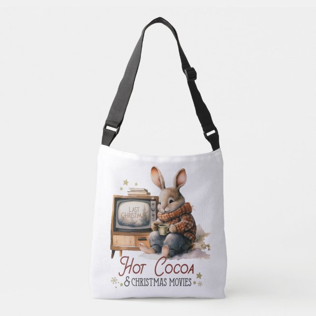 Hot Cocoa and Christmas Movies Crossbody Bag (Front)