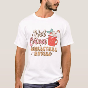 Hot Cocoa And Christmas Movies Retro T-Shirt