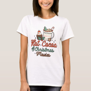 Hot Cocoa And Christmas Movies Retro T-Shirt