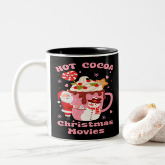 Hot Cocoa And Christmas Movies Two-Tone Coffee Mug