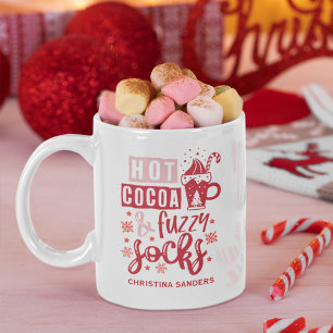 Hot Cocoa and Fuzzy Socks Cute Christmas Coffee Mug