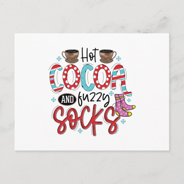 Hot Cocoa and Fuzzy Socks Postcard (Front)