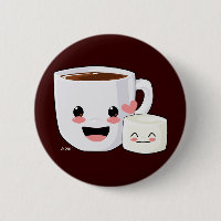 Hot Cocoa and Marshmallow Button