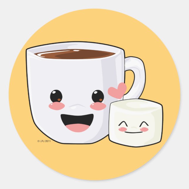 Hot Cocoa and Marshmallow Stickers (Front)