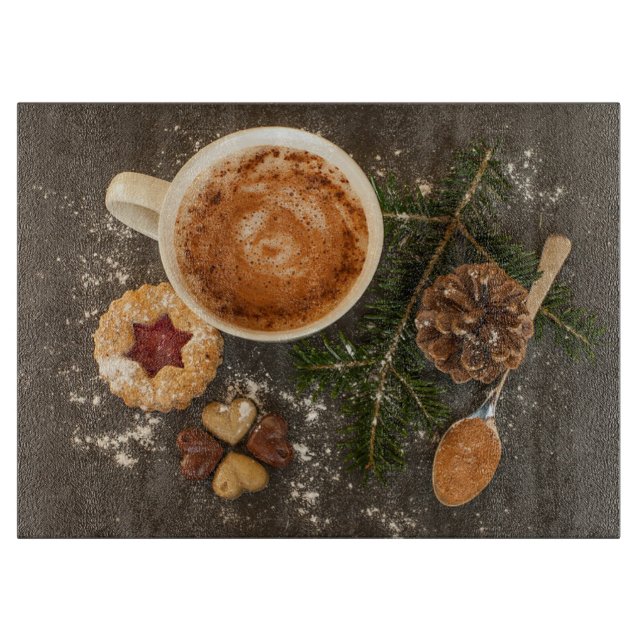 Hot Cocoa and Spices Cutting Board (Front)