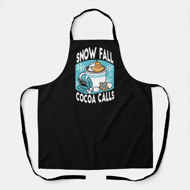 Hot Cocoa and Winter Charm - Snow Fall Cocoa Calls Apron (Front)