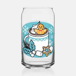 Hot Cocoa and Winter Charm - Snow Fall Cocoa Calls Can Glass