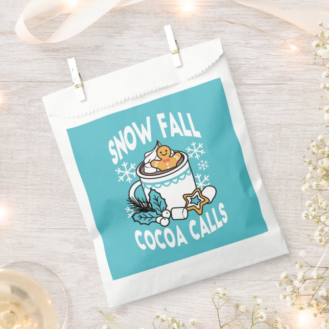 Hot Cocoa and Winter Charm - Snow Fall Cocoa Calls Favour Bags (Clipped)