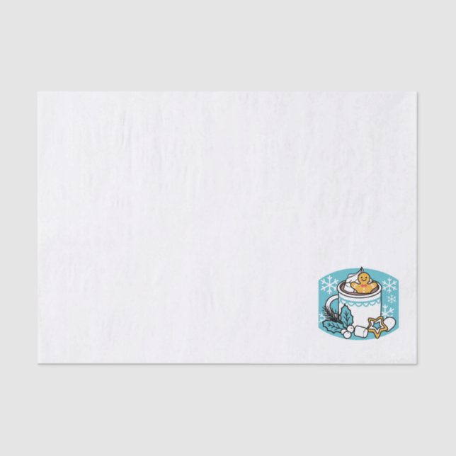 Hot Cocoa and Winter Charm - Snow Fall Cocoa Calls Tissue Paper (Front)