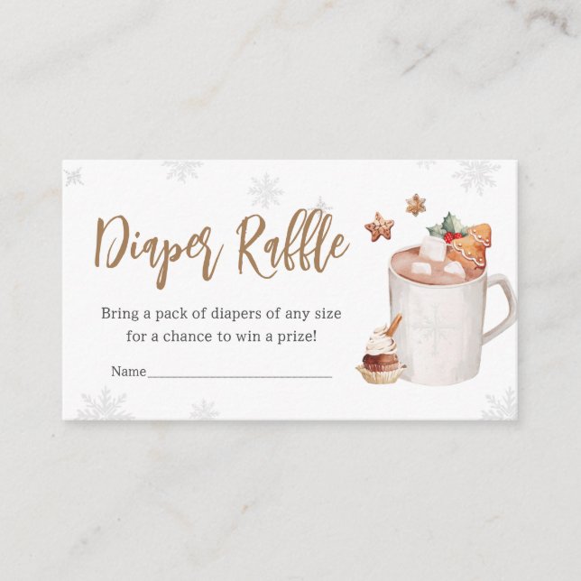 Hot Cocoa Baby Its Cold Outside Diaper Raffle Enclosure Card (Front)