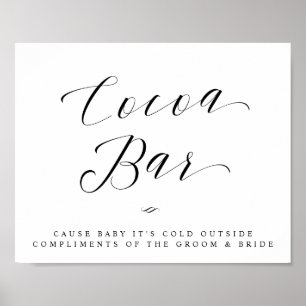 Hot Cocoa Bar Chic Bridal Shower or Wedding Sign
