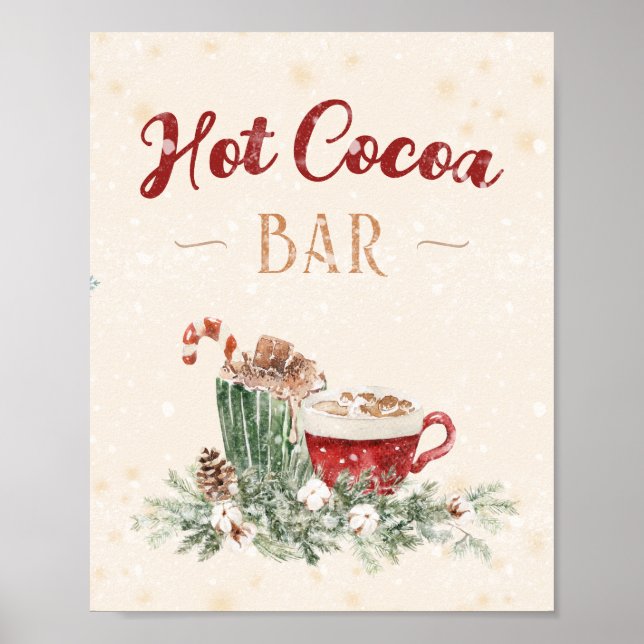 Hot Cocoa Bar Chocolate Drink Table Home Wall Art (Front)