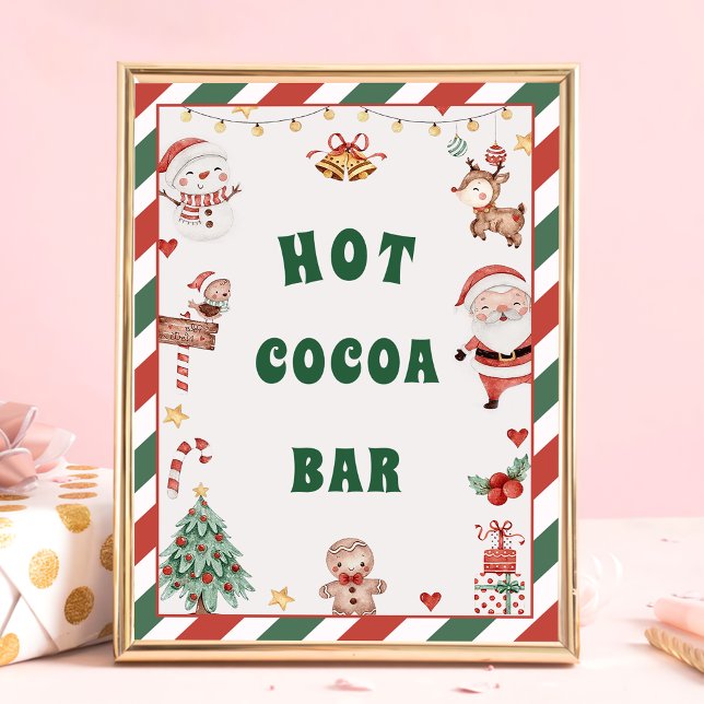 Hot Cocoa Bar Santa Christmas Table Sign (Creator Uploaded)
