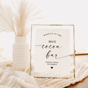 Hot Cocoa Bar Sign, Modern Minimalist Hot Cocoa Poster