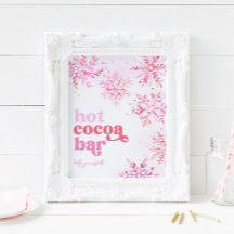 Hot Cocoa Bar Sign | Pink Hot Cocoa Sign