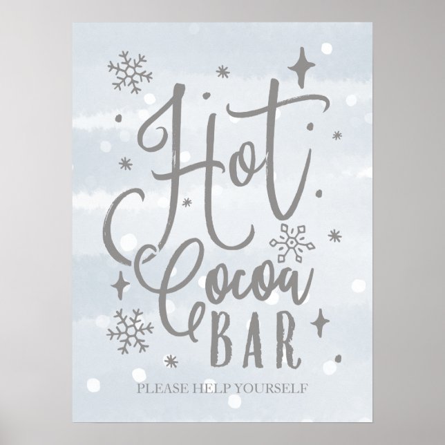 Hot Cocoa Bar Sign Winter Baby Shower Sign (Front)