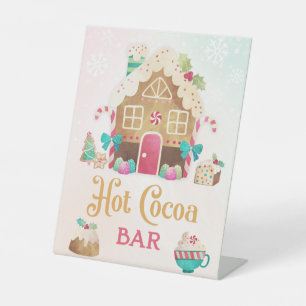 Hot Cocoa Bar Sign with Gingerbread House 