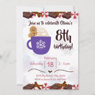 Hot Cocoa Birthday Party Invitation
