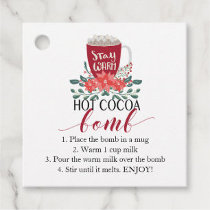 Hot Cocoa Bomb Christmas directions square Favour Tags