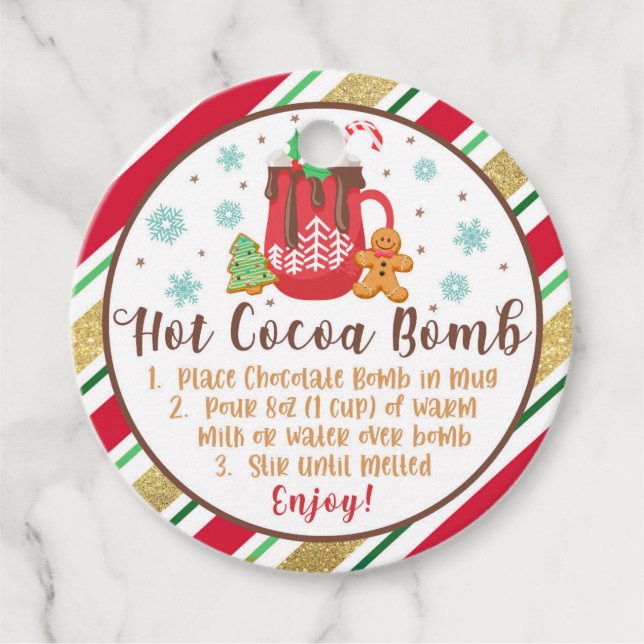 Hot Cocoa Bomb Favour Tag (Front)