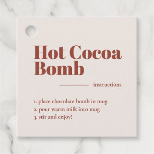 Hot Cocoa Bomb Hot Chocolate Bomb Favour Tags