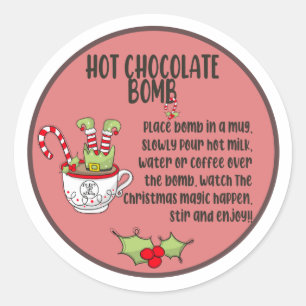 Hot cocoa bomb sticker, hot chocolate bomb label