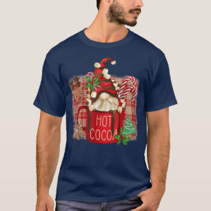 Hot Cocoa Buffalo Plaid Gnome With Christmas Tree T-Shirt