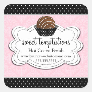 Hot Cocoa Chocolate Bomb Square Sticker