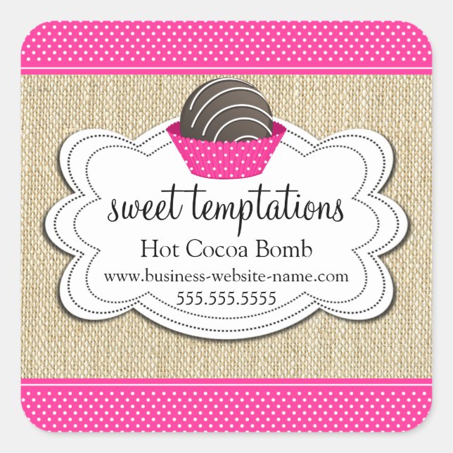 Hot Cocoa Chocolate Bomb Square Sticker (Front)