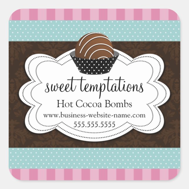 Hot Cocoa Chocolate Bombs Square Sticker (Front)