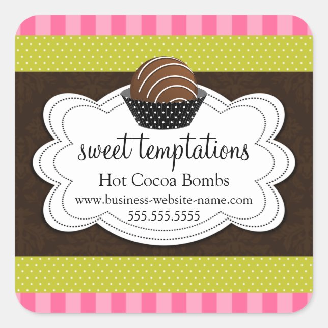 Hot Cocoa Chocolate Bombs Square Sticker (Front)