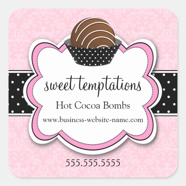 Hot Cocoa Chocolate Bombs Square Sticker (Front)