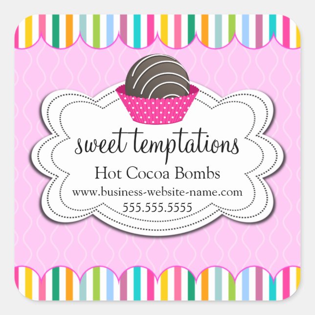 Hot Cocoa Chocolate Bombs Square Sticker (Front)